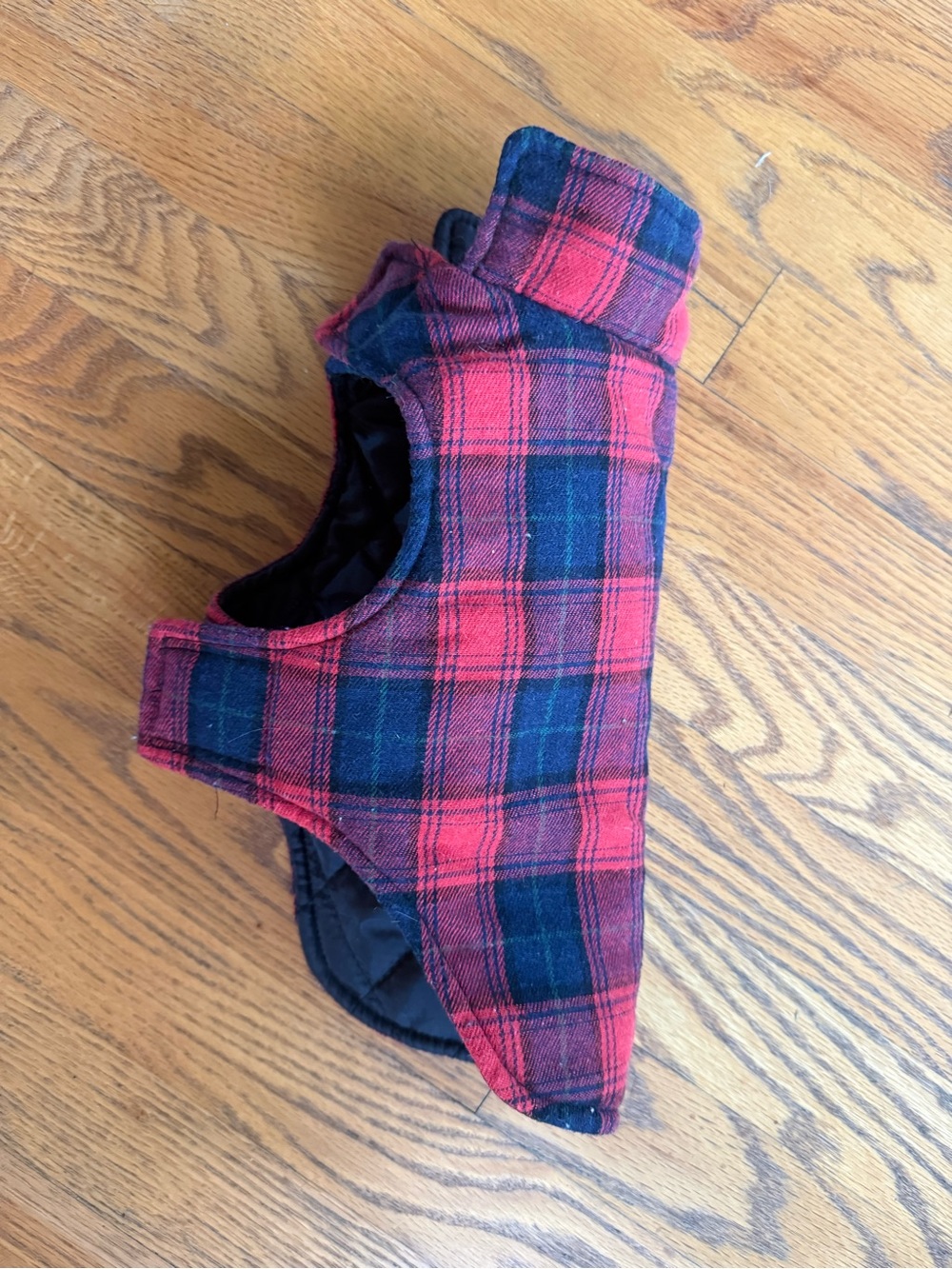 Red & Navy Plaid Kids Dog Coat - Unbranded